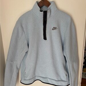 Nike Tech Fleece Light Blue Half-Zip Shirt Jacket with Black Trim